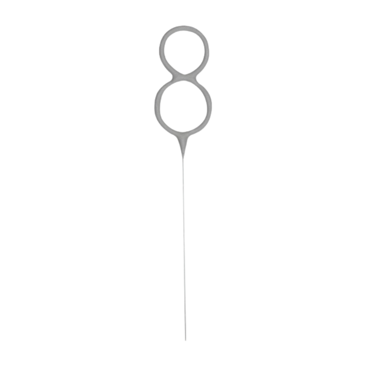 Silver Party Sparklers Number 8 Candle