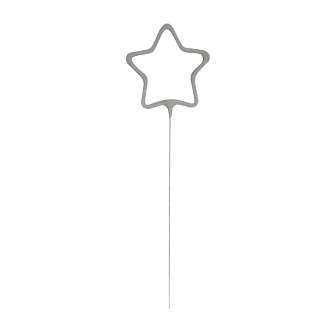 Silver Party Sparklers Star Shaped Candle