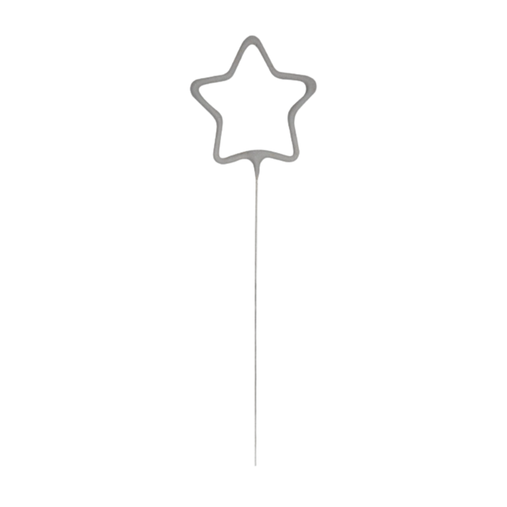 Silver Party Sparklers Star Shaped Candle