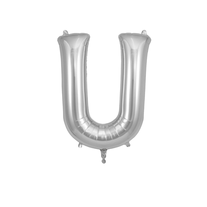 Silver Letter A - Z Foil Balloon, 34in