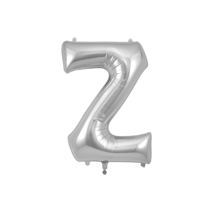 Silver Letter A - Z Foil Balloon, 34in