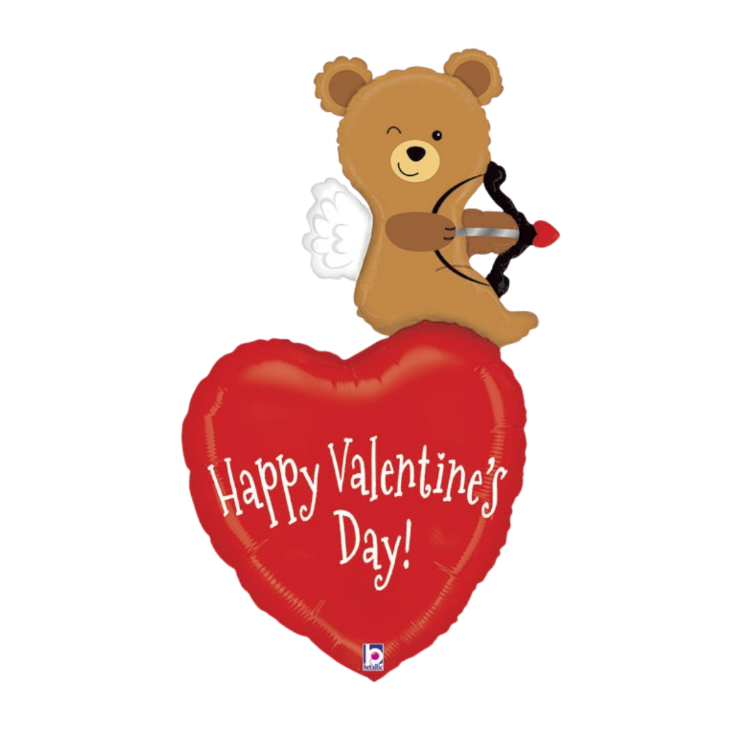 Cupid Bear Happy Valentine's Day Foil Balloon, 44in - Giant
