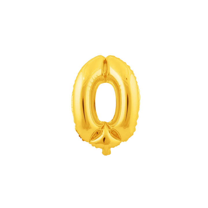 Gold Number 0 - 9 Foil Balloon, 34in