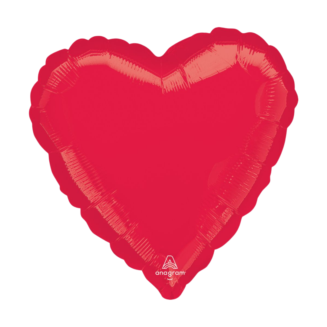 Metallic Red Valentine Heart Foil Balloon, 28in