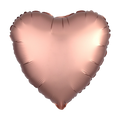 Satin Luxe Rose Copper Valentine’s Day Heart Foil Balloon, 18in