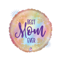Pastel round Best Mom Ever balloon with gold floral design for Mother's Day from Parte Haus party supply store in Bethesda MD