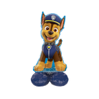 Blue Paw Patrol foil balloon shaped like Chase for kids birthday from Parte Haus party supply store in Bethesda MD