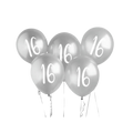 Silver number 16 balloons for sweet sixteen birthday celebration from Parte Haus party supply store in Bethesda Maryland