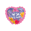 Lavender and pink heart foil balloon with colorful flowers Happy Mother's Day theme from Parte Haus party supply store in Bethesda MD
