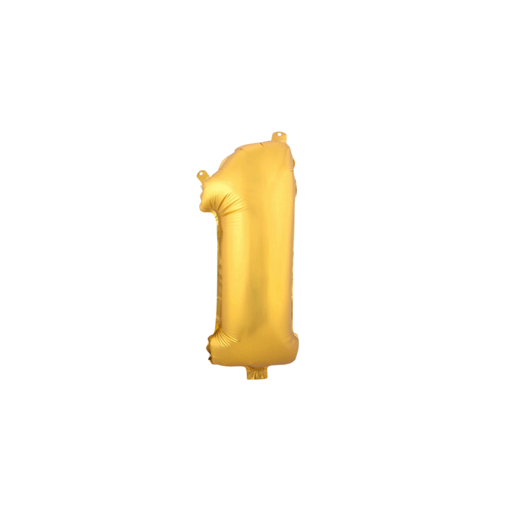 Gold Number 0 - 9 Foil Balloon, 34in