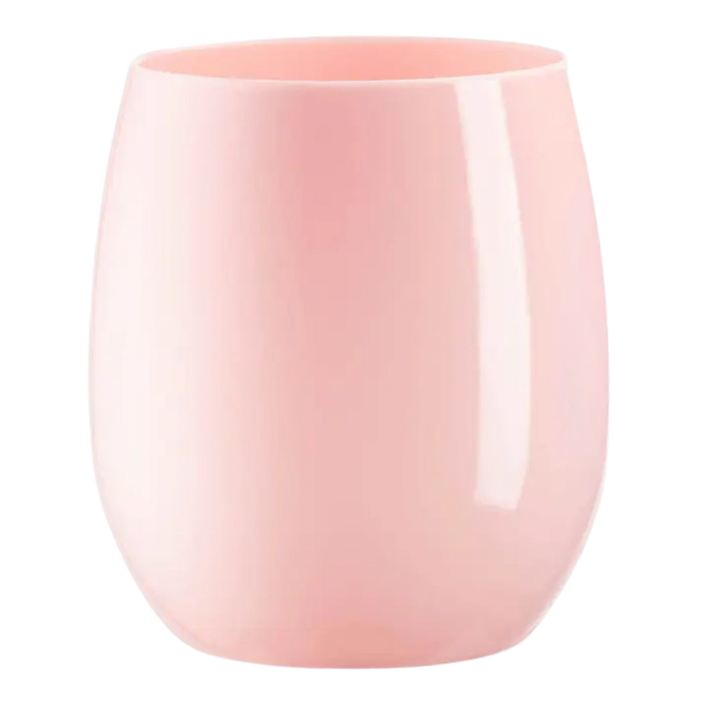 Pink tumbler smooth plastic cup for birthday from Parte Haus party supply store in Bethesda Maryland