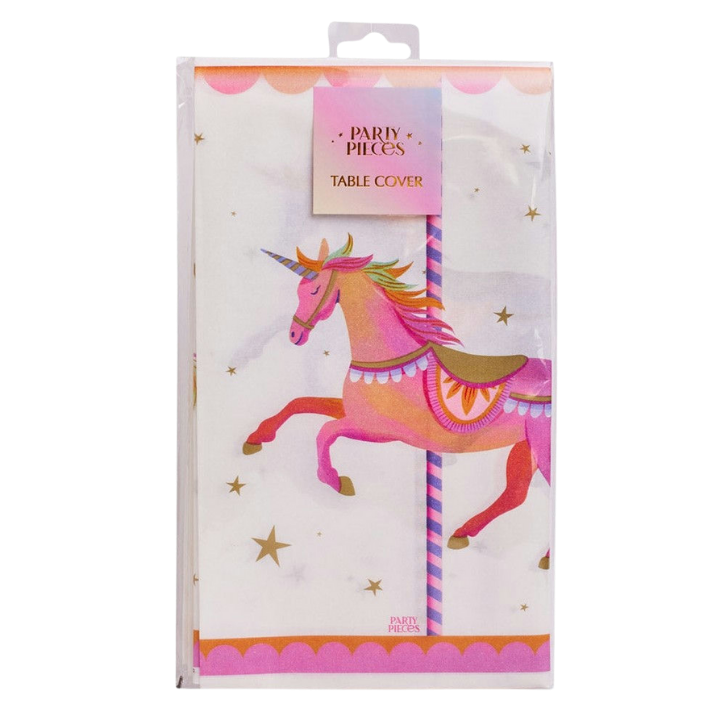 White Unicorn Fairy Princess Paper Table Cover