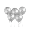 Silver number 18 balloons birthday celebration decor from Parte Haus party supply store in Bethesda MD