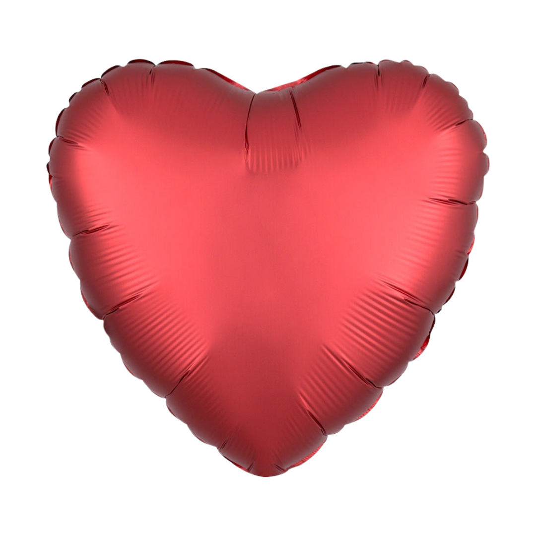 Satin Luxe Sangria Valentine’s Day Heart Foil Balloon, 18in