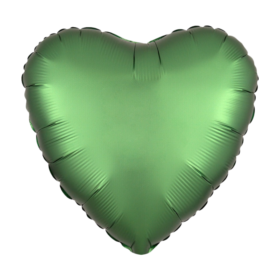 Satin Luxe Emerald Valentine’s Day Heart Foil Balloon, 18in