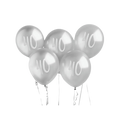 Silver 40th birthday balloons with white number print from Parte Haus party supply store in Bethesda MD.