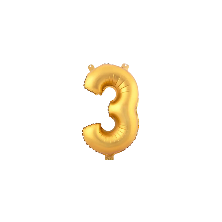 Gold Number 0 - 9 Foil Balloon, 34in