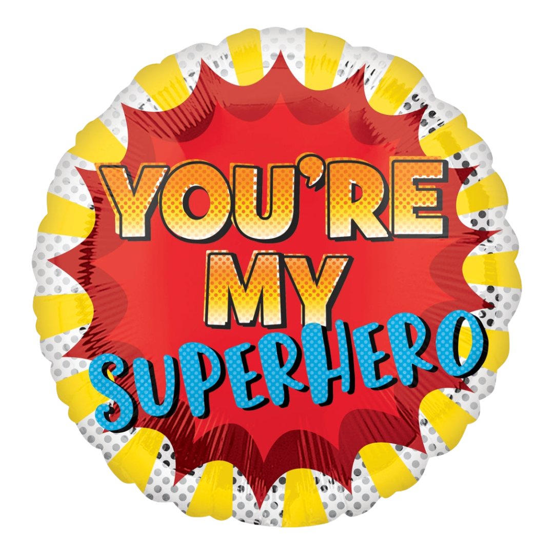Red and Yellow You're My Superhero Foil Balloon, 18 in