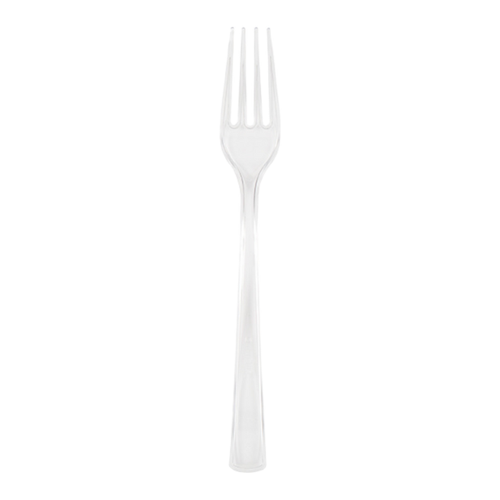 Clear Solid Plastic Forks - 18 pcs