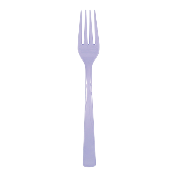 Lavender Solid Plastic Forks - 18 pcs