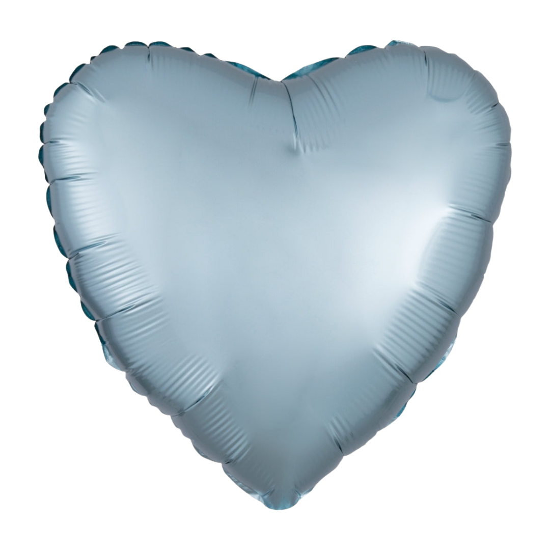 Satin Luxe Pastel Blue Valentine’s Day Heart Foil Balloon, 18in