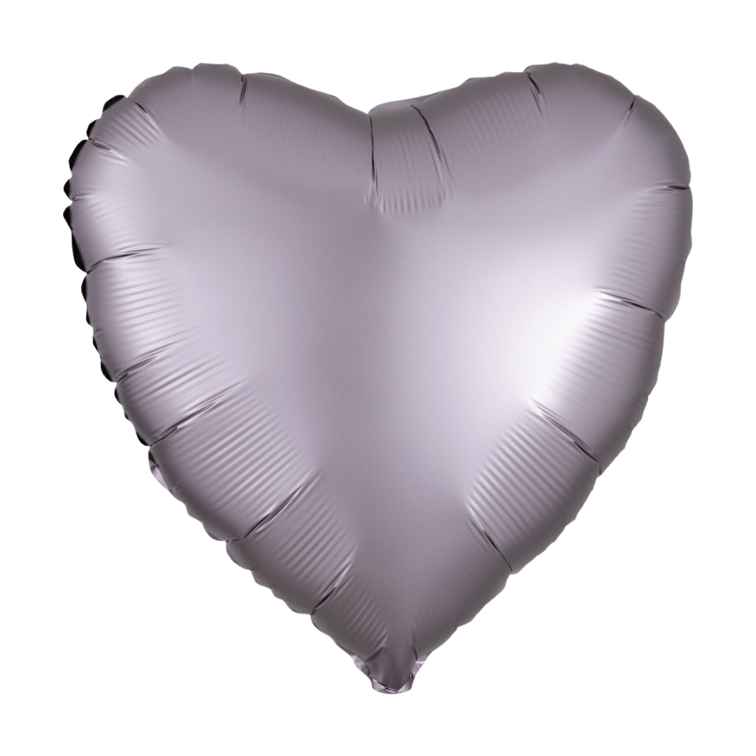 Satin Luxe Greige Valentine’s Day Heart Foil Balloon, 18in
