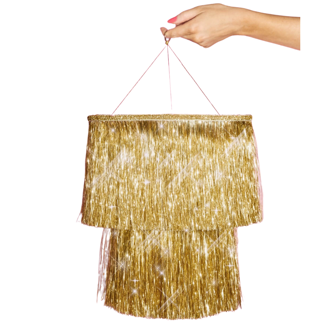 Golden Fringe Chandelier
