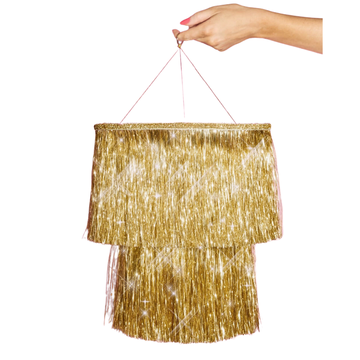 Golden Fringe Chandelier