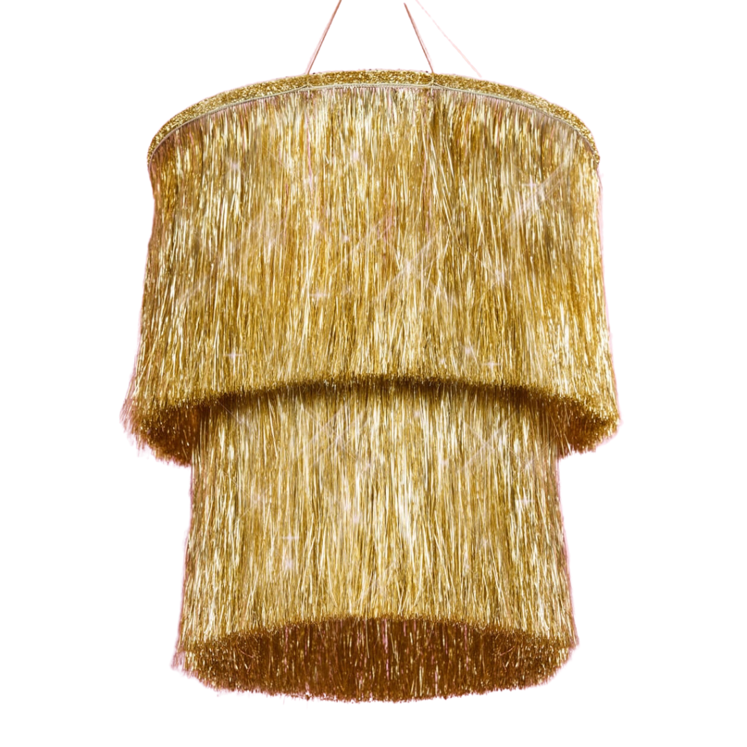 Golden Fringe Chandelier