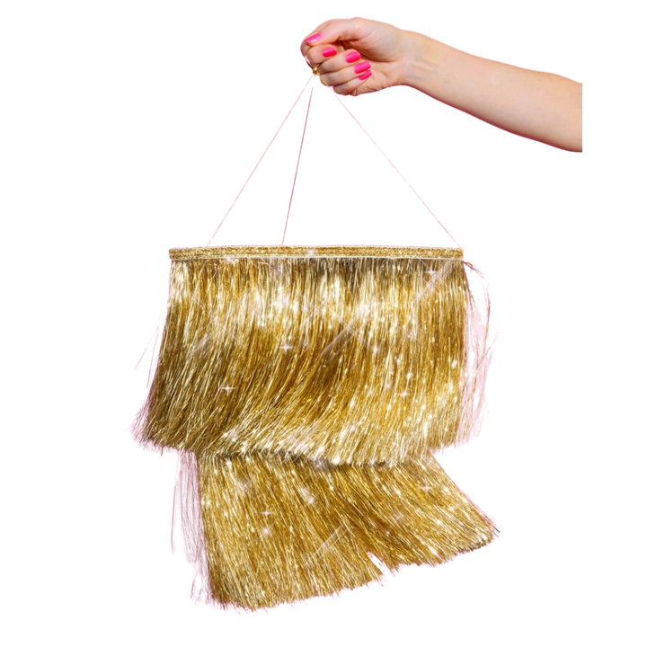 Golden Fringe Chandelier