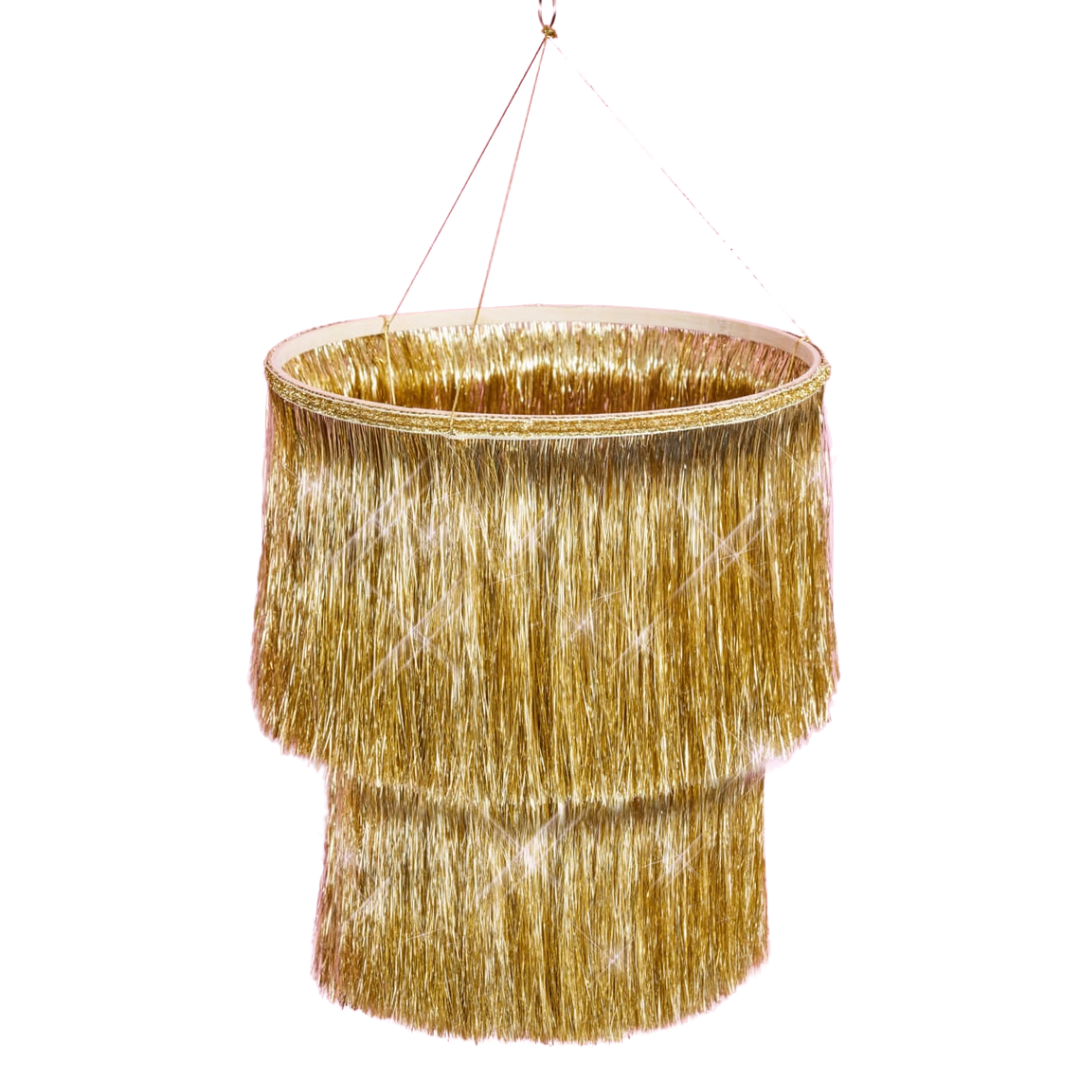 Golden Fringe Chandelier