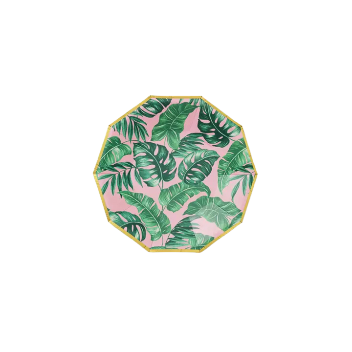 Pink and Green Palm Leaves