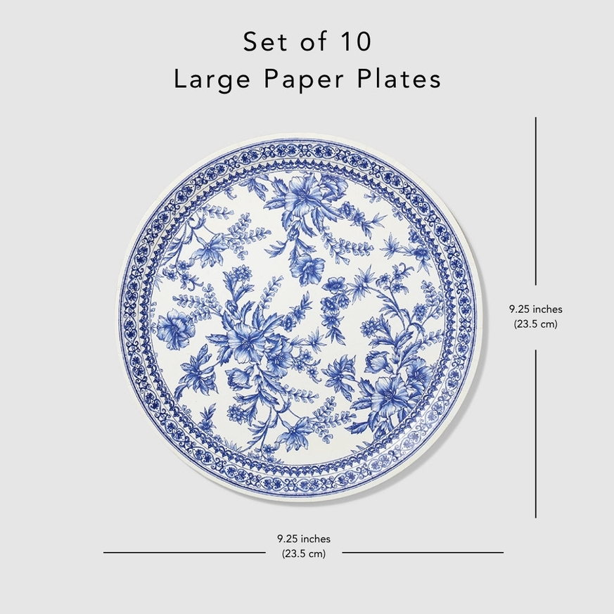 Blue French Toile Large Plate