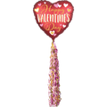 Life-Size Gold Lined Pom Pom Valentine Foil Balloon