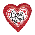 Red Heart Border Valentine’s Day Foil Balloon, 18in