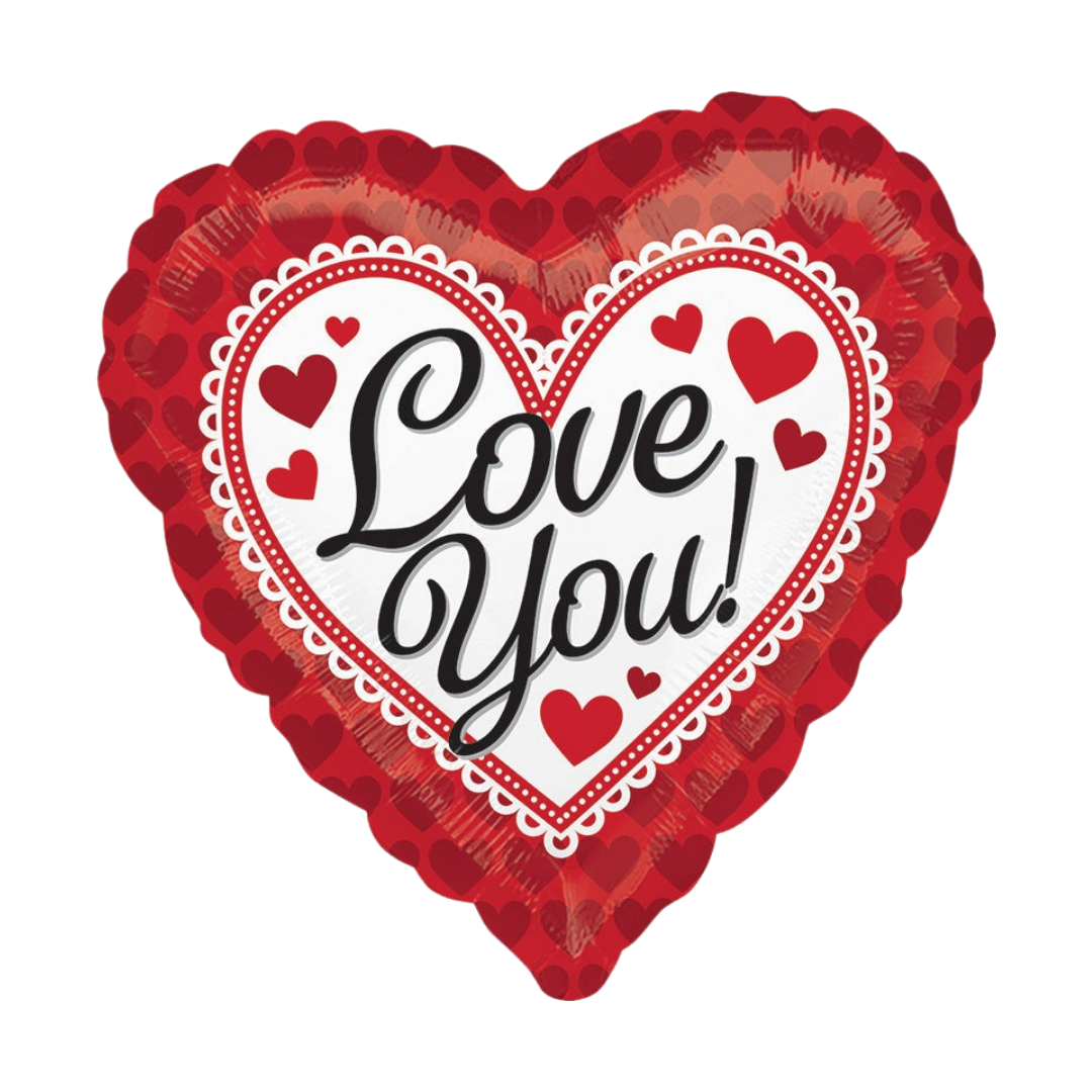 Red Heart Border Valentine’s Day Foil Balloon, 18in