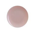 Blush pink round plate simple solid design birthday or bridal shower from Parte Haus party supply store in Bethesda MD