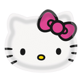 White Hello Kitty face plate with pink bow for kids birthday from Parte Haus party supply store in Bethesda MD
