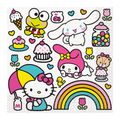 Multicolor Hello Kitty character napkin with rainbow cupcakes and flowers kids birthday from Parte Haus party supply store in Bethesda MD
