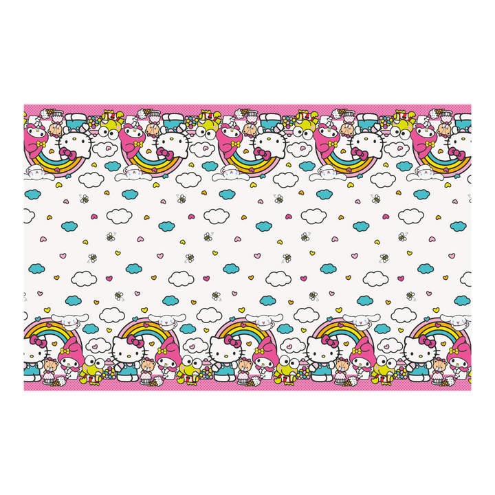 White and Pink Hello Kitty Plastic Tablecover