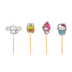 multicolor cartoon character candles with wooden sticks birthday theme from Parte Haus party supply store in Bethesda MD