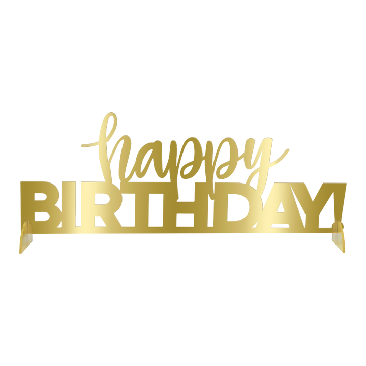 Gold Happy Birthday Acrylic Centerpiece