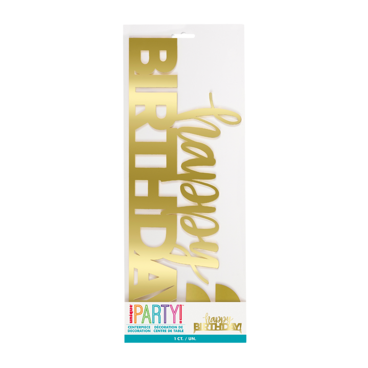 Gold Happy Birthday Acrylic Centerpiece