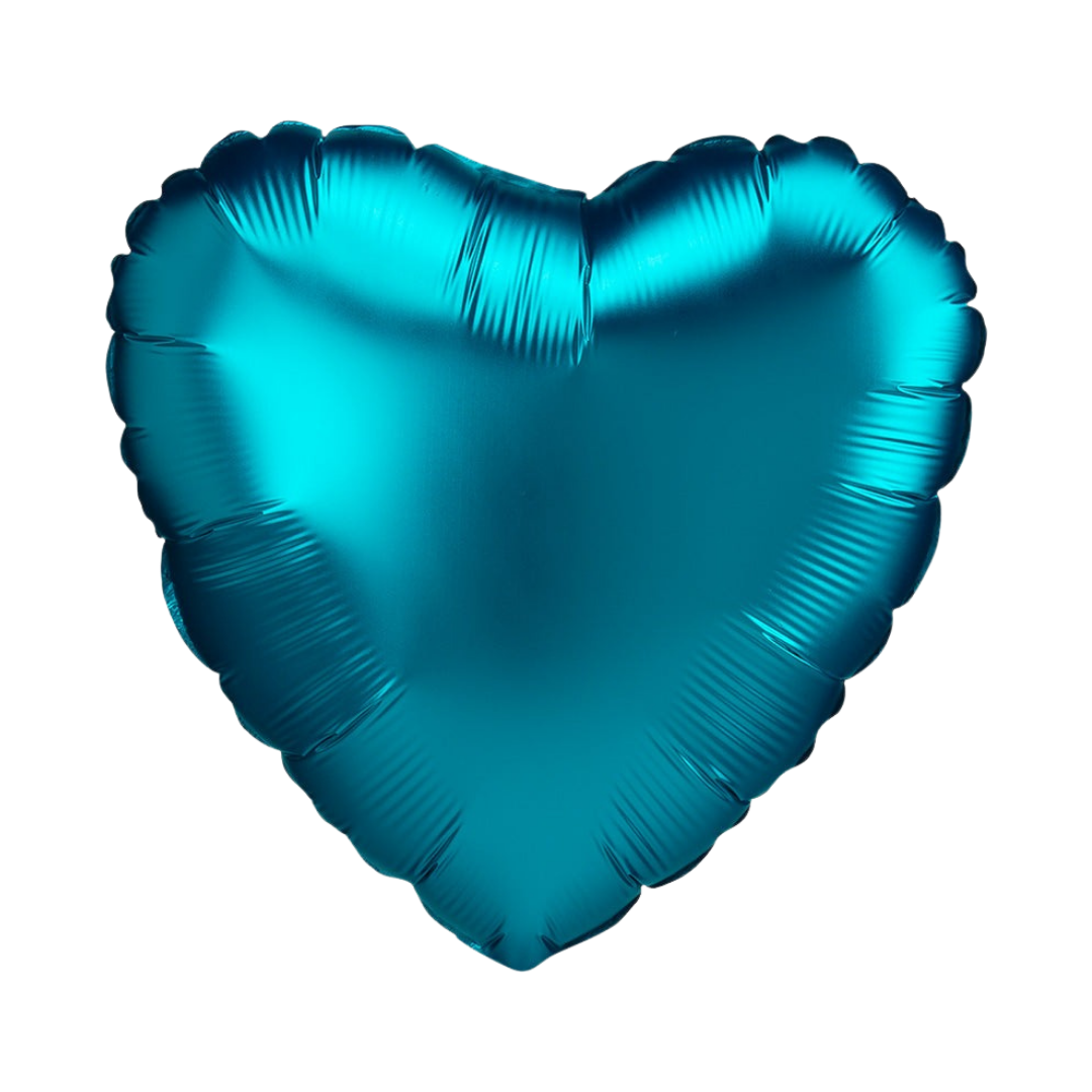 Satin Luxe Aqua Valentine’s Day Heart Foil Balloon, 18in