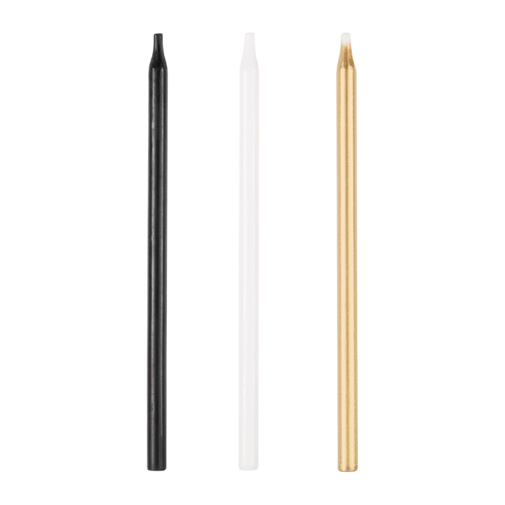 Black, Gold, and White Birthday Candles - 20 pk