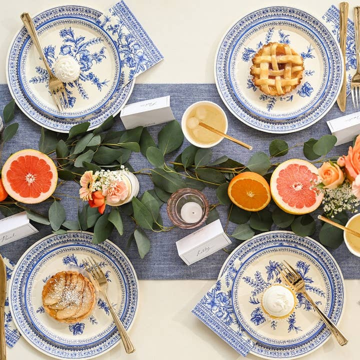 Blue French Toile Large Plate