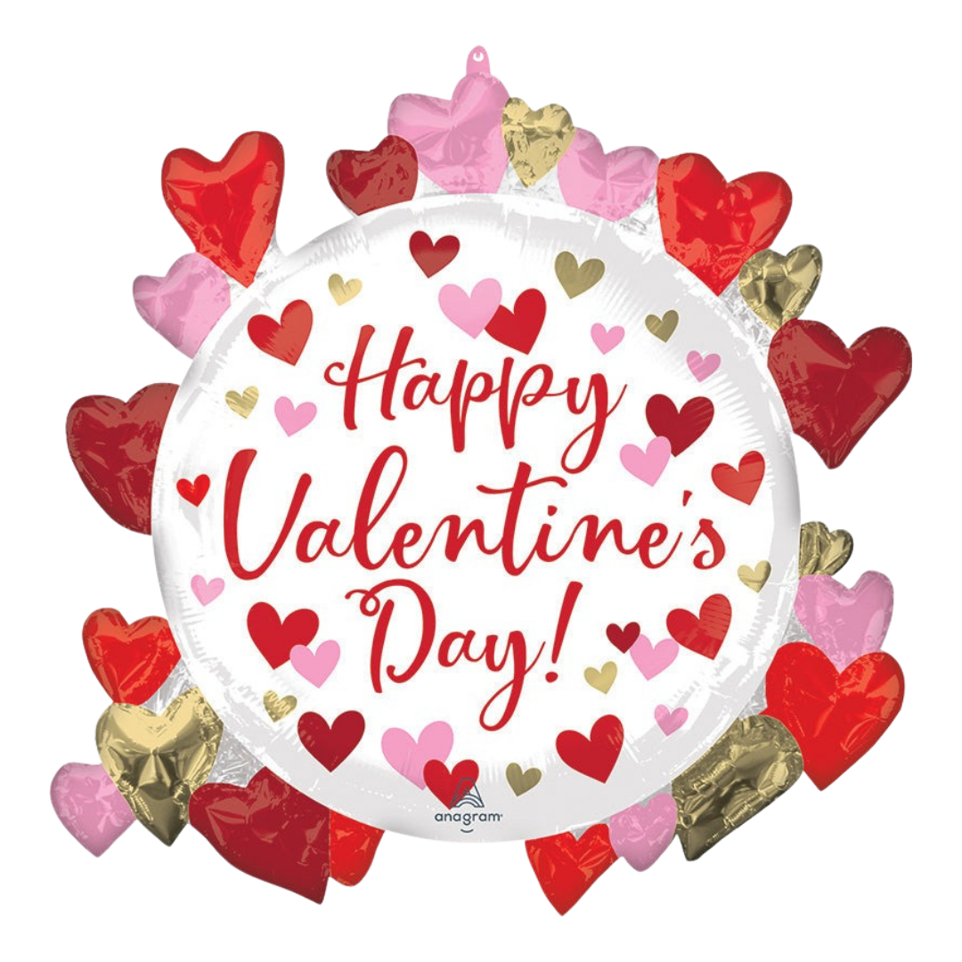 Circled Hearts Valentine’s Day Foil Balloon, 26in - Supershape
