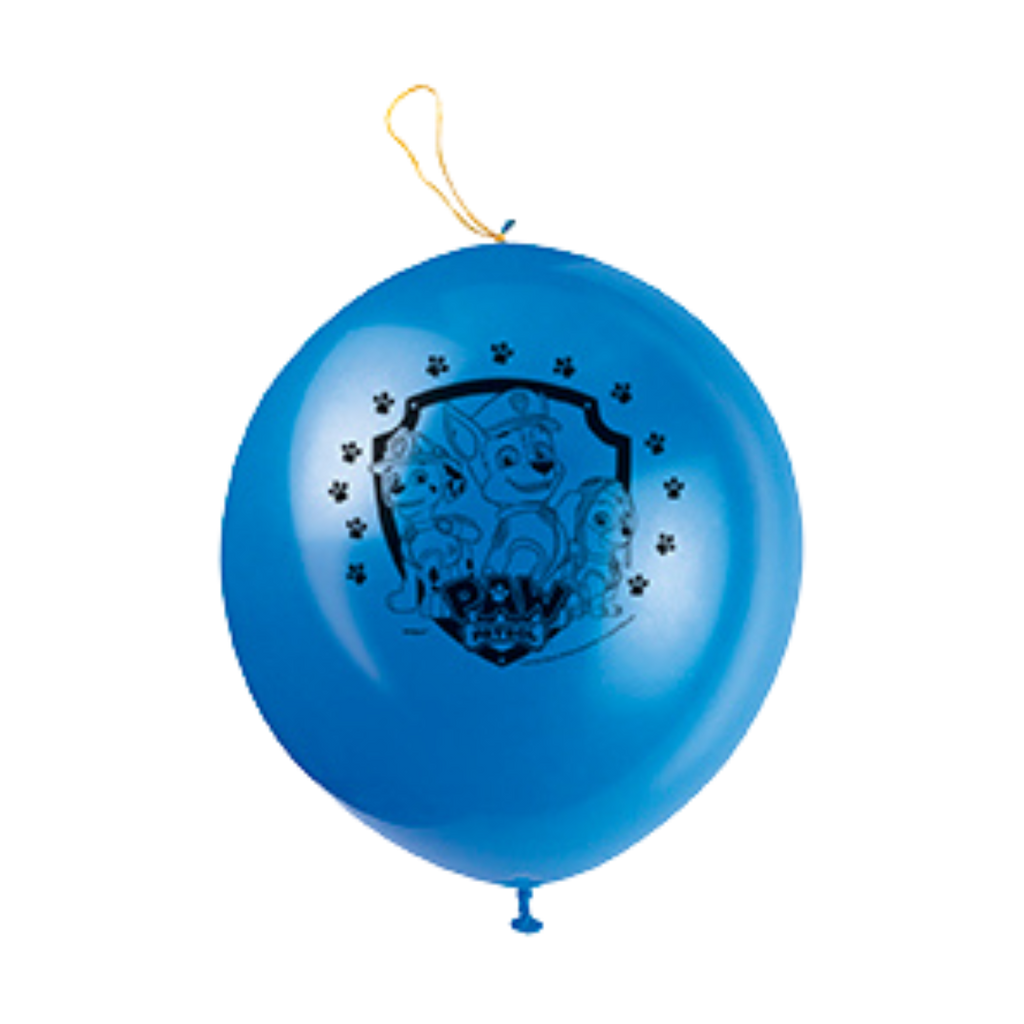 Blue Paw Patrol balloon with cartoon characters for kids birthday from Parte Haus party supply store in Bethesda MD