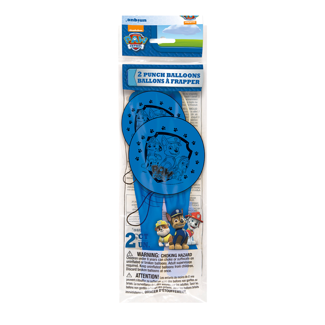 Blue Paw Patrol punch balloons with cartoon dog characters kids birthday from Parte Haus party supply store in Bethesda MD