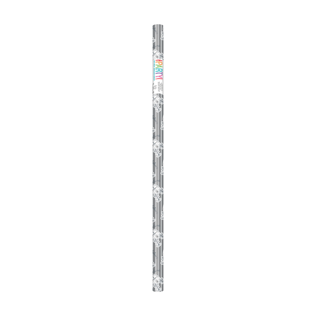 Metallic Gray Congratulations Gift Wrap Roll